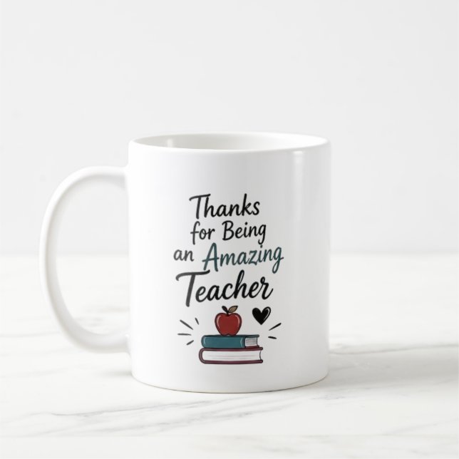 Erstaunlicher Lehrer Danke Personalisiert Kaffeetasse (Links)