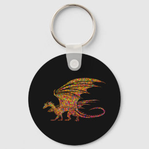 Erstaunlicher Mosaik-Drache Schlüsselanhänger