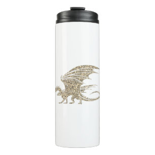 Erstaunlicher Mosaikdrache Golden Thermosbecher