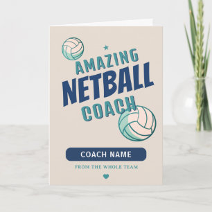 Erstaunlicher Netball-Trainer Personalisierter Nam Dankeskarte
