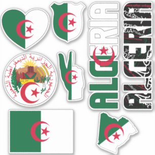 Erstaunliches Algerien prägt nationale Symbole Aufkleber