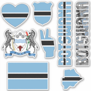 Erstaunliches Botswana prägt nationale Symbole Aufkleber