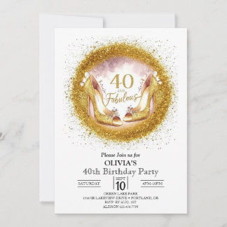 Erstaunliches digitales Gold 40. Geburtstag Einladung