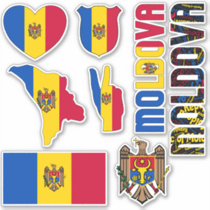 Erstaunliches Moldawien prägt nationale Symbole Aufkleber