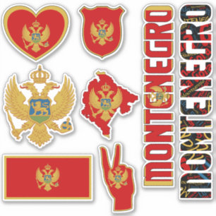 Erstaunliches Montenegro prägt nationale Symbole Aufkleber