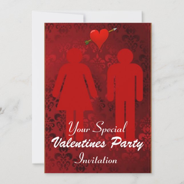 Erstaunliches Party des Roten Valentinstags Einladung (Vorderseite)