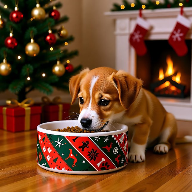 Erstaunliches 💚❤️Xmas-Diagonalmuster  Napf (Stunning 💚❤️Xmas diagonal pattern Bowl)