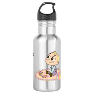 Erstaunter Junge Illustration Edelstahlflasche