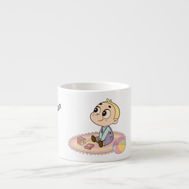 Erstaunter Junge Illustration Espressotasse (Vorderseite)