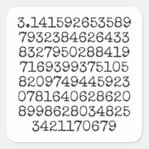 Erste 100 Ziffern des Pi-Aufklebers