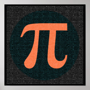 Erste 10.000 Stellen Pi in blau und orange Poster