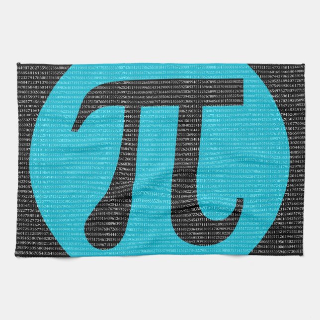 Erste 10.000 Stellen von PU, blau auf Schwarzem Geschirrtuch (Horizontal)