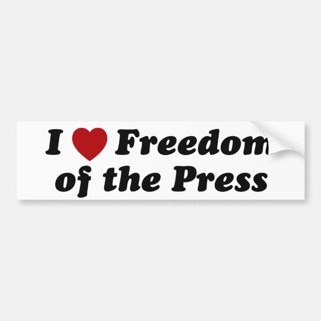 Erste Abänderung I Liebe Pressefreiheit Autoaufkleber (Vorne)