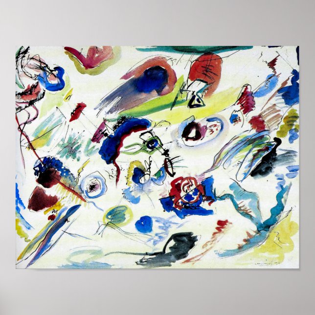 Erste Abstrakte Wasserfarbe von Wassily Kandinsky Poster (Vorne)