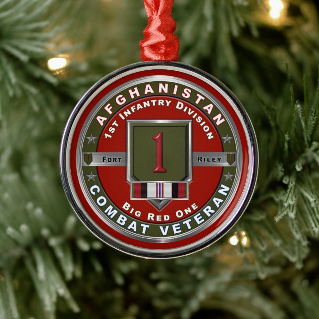 Erste Abteilung Infanterie Afghanistan Veteran Ornament Aus Metall (Baum)