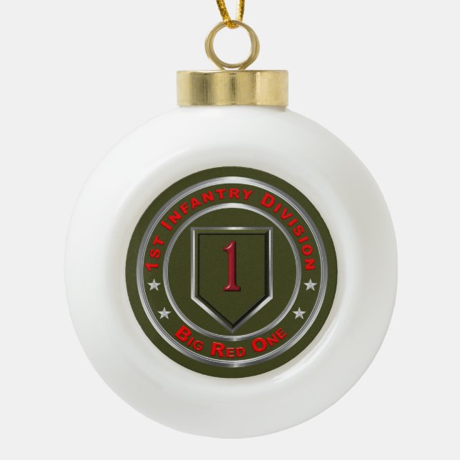 Erste Abteilung Infanterie Keramik Kugel-Ornament (Vorderseite)