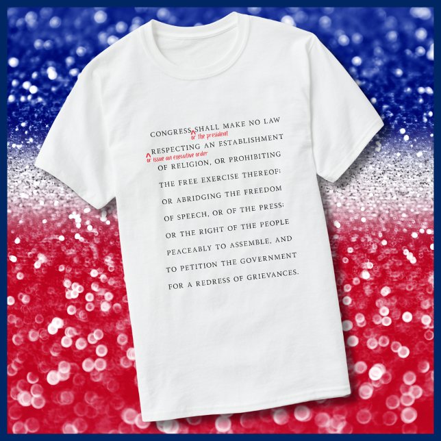 Erste Änderung - Demokratische T - Shirt (First Amendment Freedom of Speech Revised Version for president)