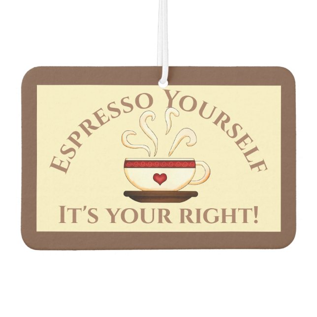 Erste Änderung: Espresso selbst Autolufterfrischer (Vorderseite)