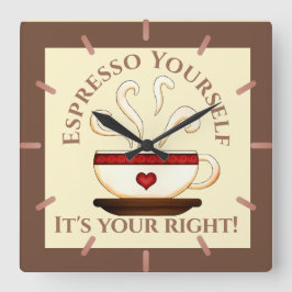 Erste Änderung: Espresso selbst Quadratische Wanduhr