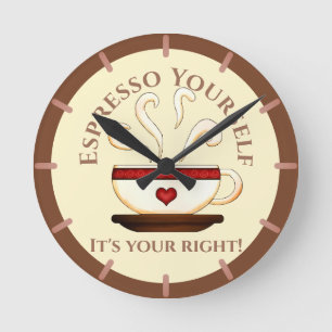 Erste Änderung: Espresso selbst Runde Wanduhr