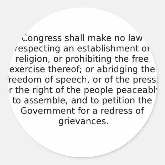 Erste Änderung Runder Aufkleber (Vorderseite)