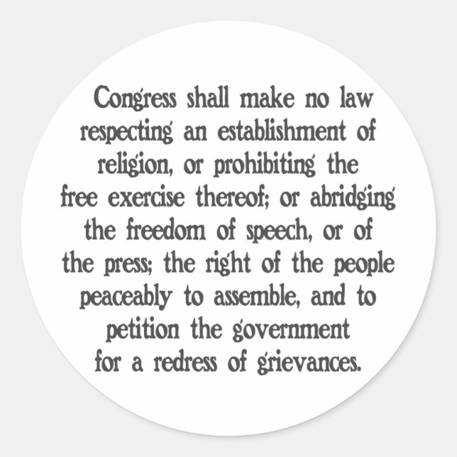 Erste Änderung Runder Aufkleber (Vorderseite)