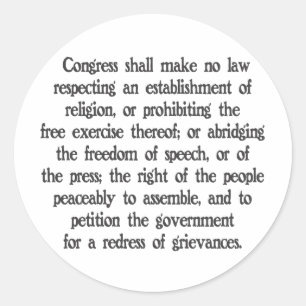 Erste Änderung Runder Aufkleber