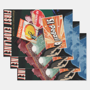 Erste außerhalb des Sonnensystems entdeckte Exo-Pl Geschenkpapier Set