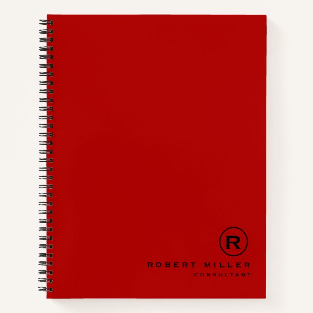 Erste benutzerdefinierte Rot- und Schwarz-Monogram Notizbuch (Vorderseite)