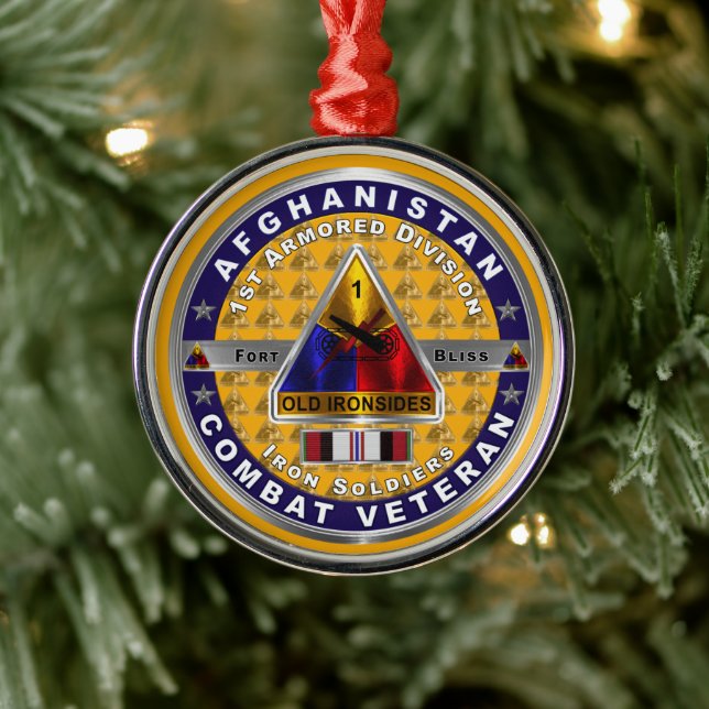 Erste bewaffnete Division Afghanistan Veteran Ornament Aus Metall (Baum)