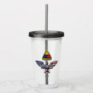 Erste bewaffnete Division "Old Ironsides" Veteran Acryltrinkbecher