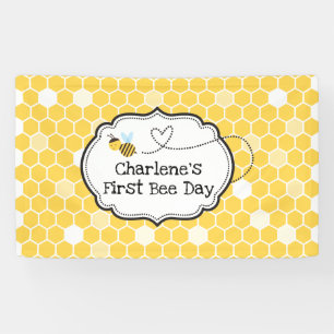 Erste Bienen-Tagesgeburtstags-Hintergrund-Fahne Banner