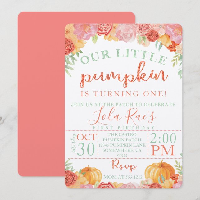 ERSTE BIRTHTAGINVITE EINLADUNG (Vorne/Hinten)