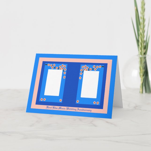 Erste Blue Moon Wedding Jubiläumskarte Karte (Vorderseite)