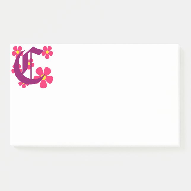 Erste C-Monogramm-Notizen Post-it Klebezettel (Vorderseite)