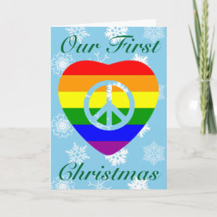 ERSTE CHRISTMAS ALS VERHEIRATETES GAY COUPLE FEIERTAGSKARTE