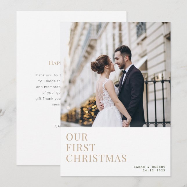 ERSTE CHRISTMAS | Hochzeitsankündigung Karte (Vorne/Hinten)