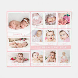 Erste das Jahr-Fotos des Minimalistischen rosa Fleecedecke