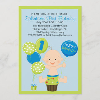 Erste der Geburtstags-Einladung des hellen Einladung