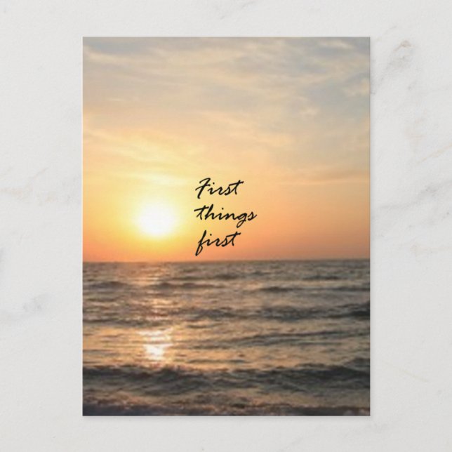 Erste Dinge Postkarte (Vorderseite)