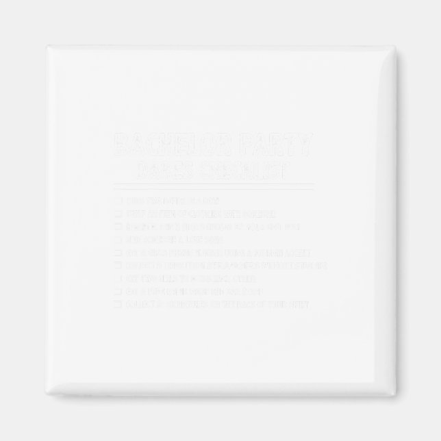 Erste Ehe Groom Funny Bachelor Checklist Par Magnet (Vorne)