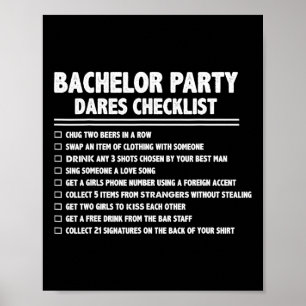 Erste Ehe Groom Funny Bachelor Checklist Par Poster