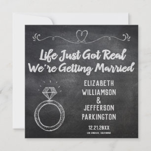 Erste Ehe Hochzeitsring Modernes Chalkboard Save The Date