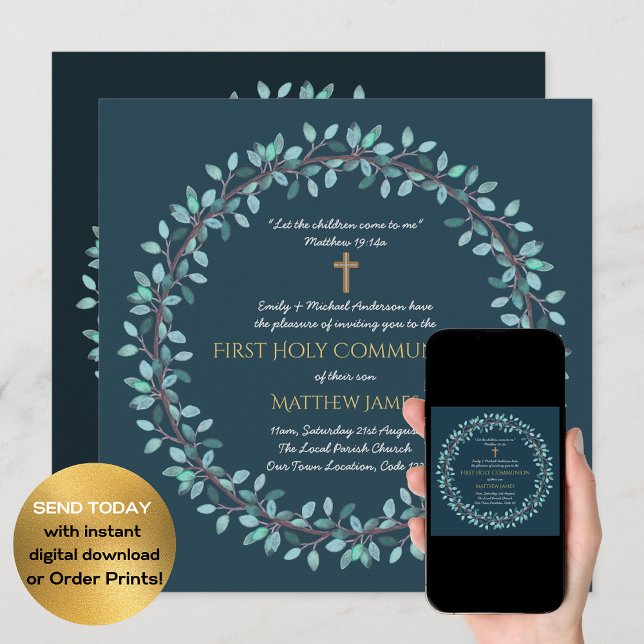 Erste Einladungen zu den Heiligen Kommunionen Boys (Von Creator hochgeladen)