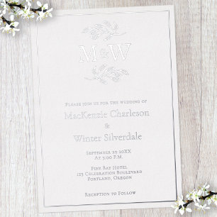 Erste Einsätze für Hochzeitscoupel Minimalistisch  Folieneinladung
