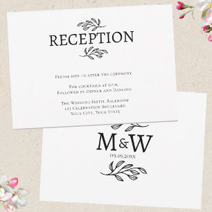 Erste Empfang-Karte für das Hochzeitcouple RSVP Karte