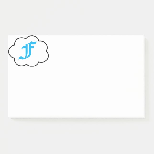 Erste F-Monogramm-Anmerkungen Post-it Klebezettel (Vorderseite)