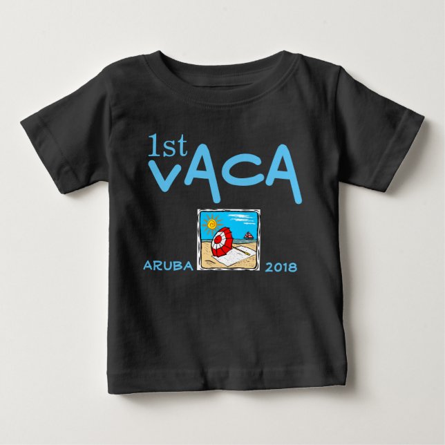 erste Ferien personalisiert Baby T-shirt (Vorderseite)