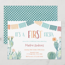 Erste Fiesta Herbstfarben Girl 1. Geburtstag Party Einladung