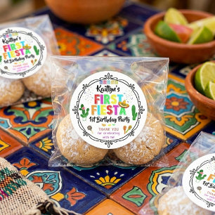 Erste Fiesta-Mexikanische Partygeschenke zum 1. Ge Runder Aufkleber